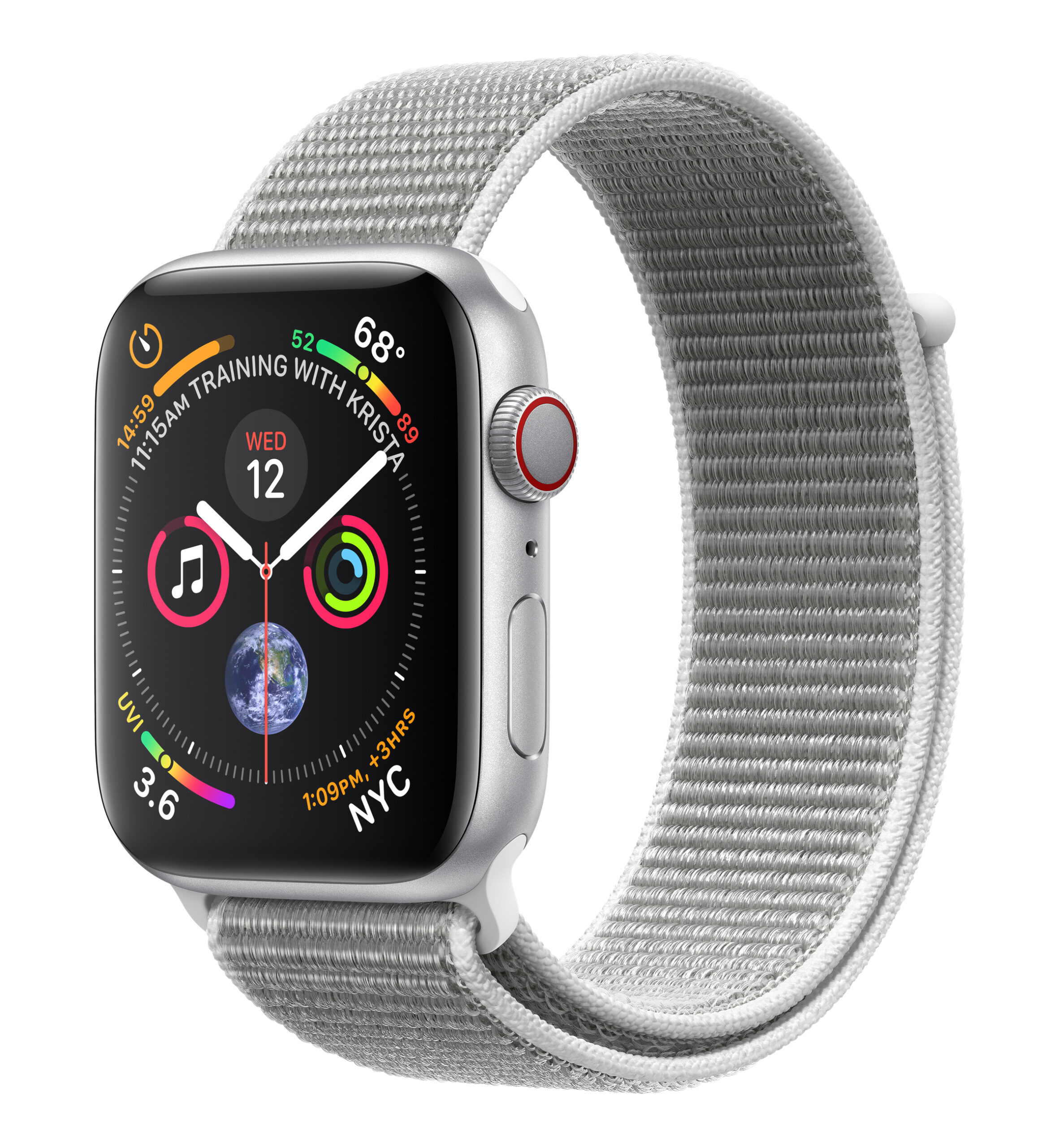 apple watch series 4 gps silver aluminium case with seashell sport loop