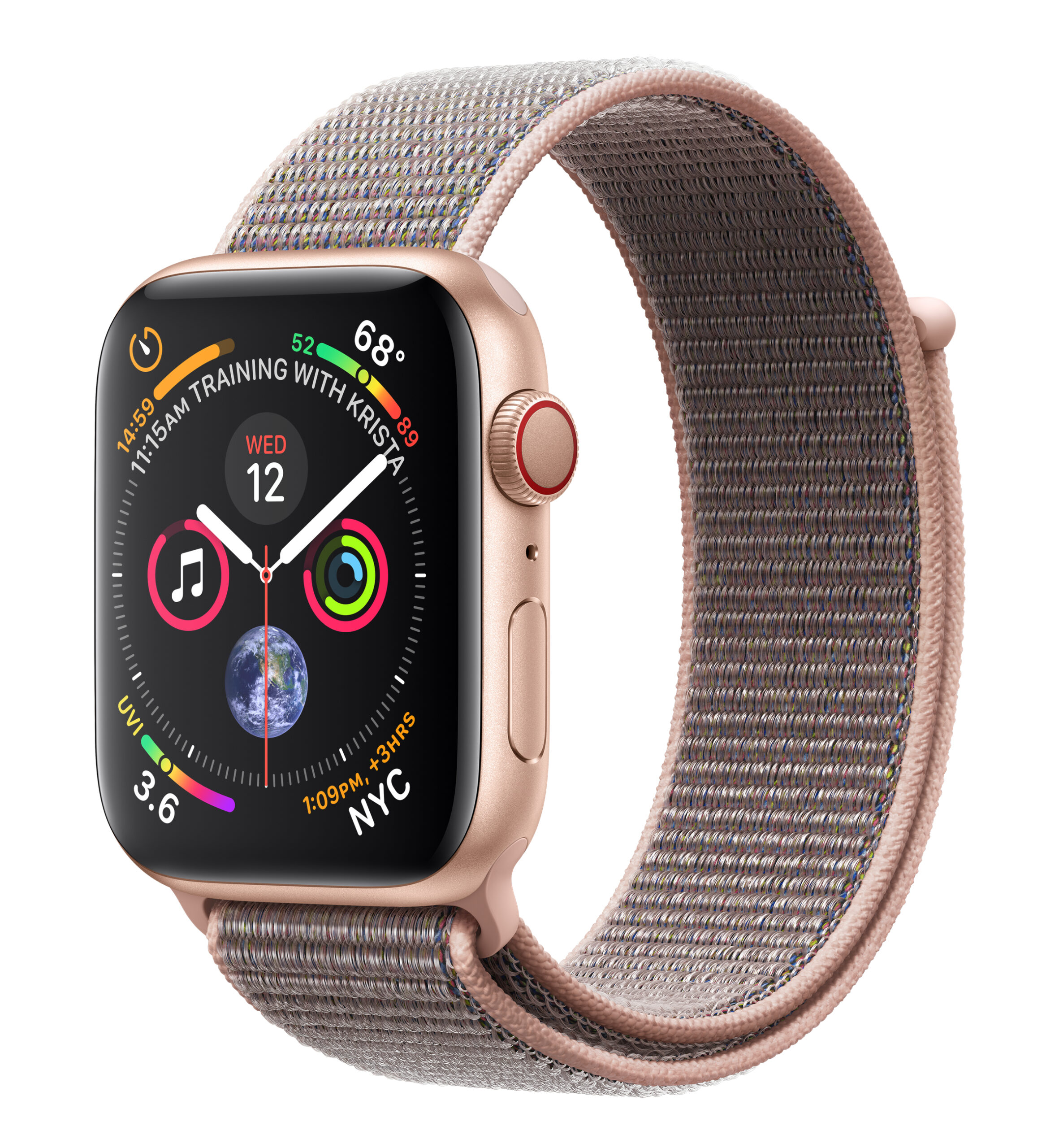 MTV12LL/A - $383 - Apple Watch Series 4 (GPS + Cellular, 44mm, Gold