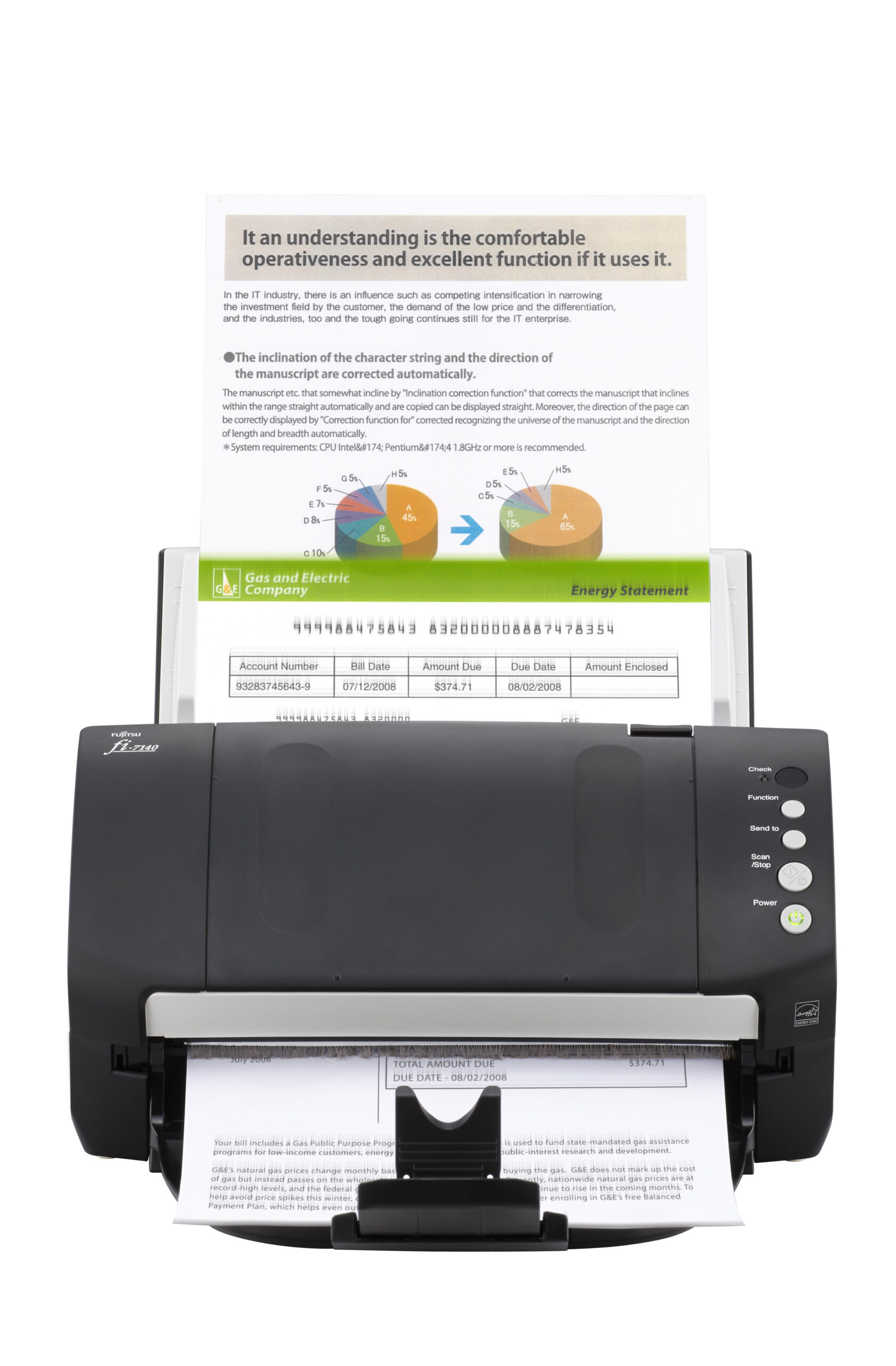 FUJITSU FI-7140 ADF DOCUMENT SCANNER 40PPM