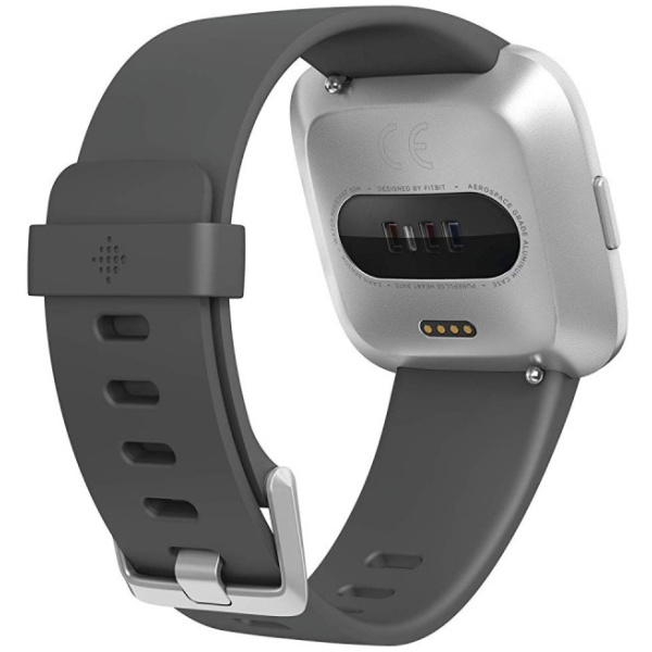 fitbit versa lite charcoal silver aluminum
