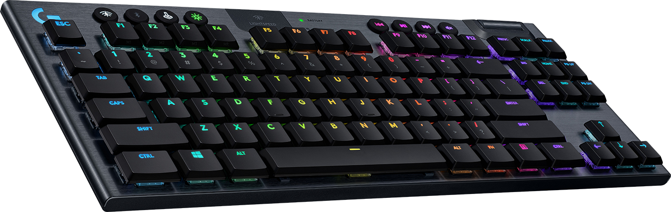  Logitech G915 TKL Tenkeyless Lightspeed Wireless RGB Mechanical  Gaming Keyboard, Low Profile Switch Options, Lightsync RGB, Advanced  Wireless and Bluetooth Support - Tactile,Black : Electronics