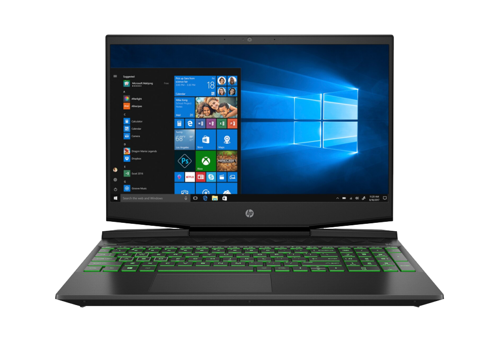 HP Pavilion 15t-DK100 GAMING Core™ i7-10750H 2.6GHz 256GB SSD 8GB 15.6" (1920x1080) 144Hz IPS BT WIN10 Pro Webcam NVIDIA® RTX 2060 6144MB ACID GREEN Backlit Keyboard