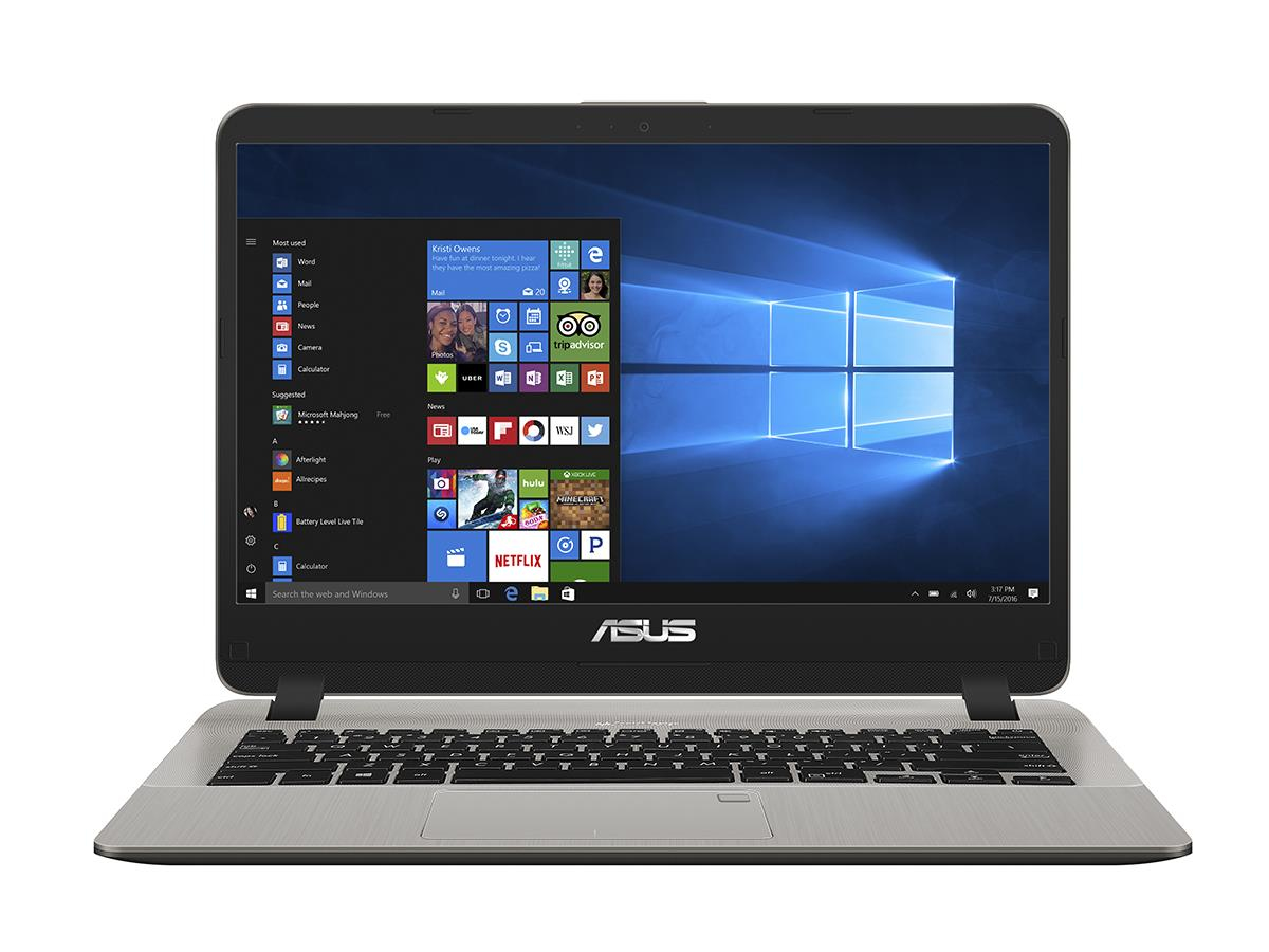 ASUS X407MA Celeron® N4000 1.1GHz 1TB 4GB 14" (1366X768) BT WIN10 Webcam ICICLE GOLD UK POWER