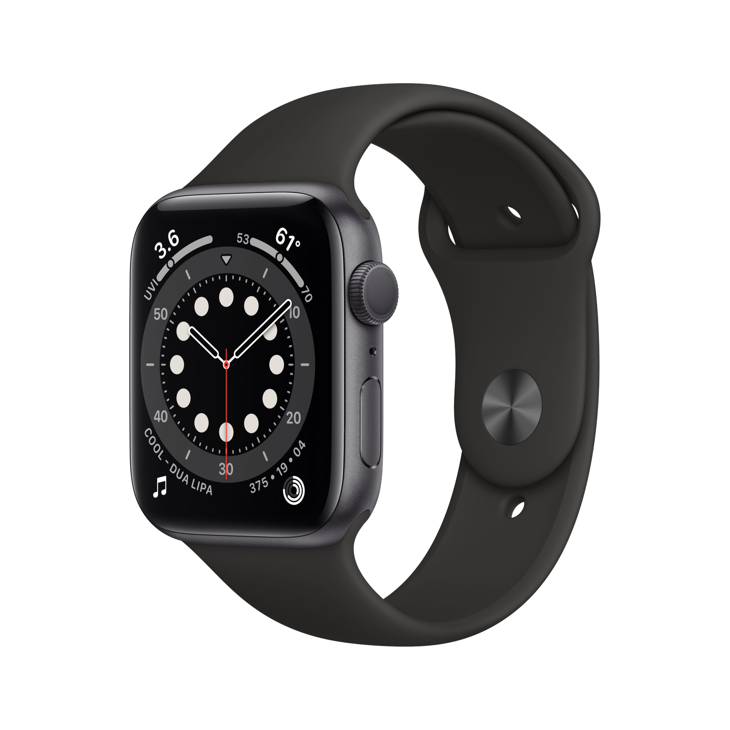 Apple Watch Series 6 40mm Space Gray Aluminum Case with Black Sport Band