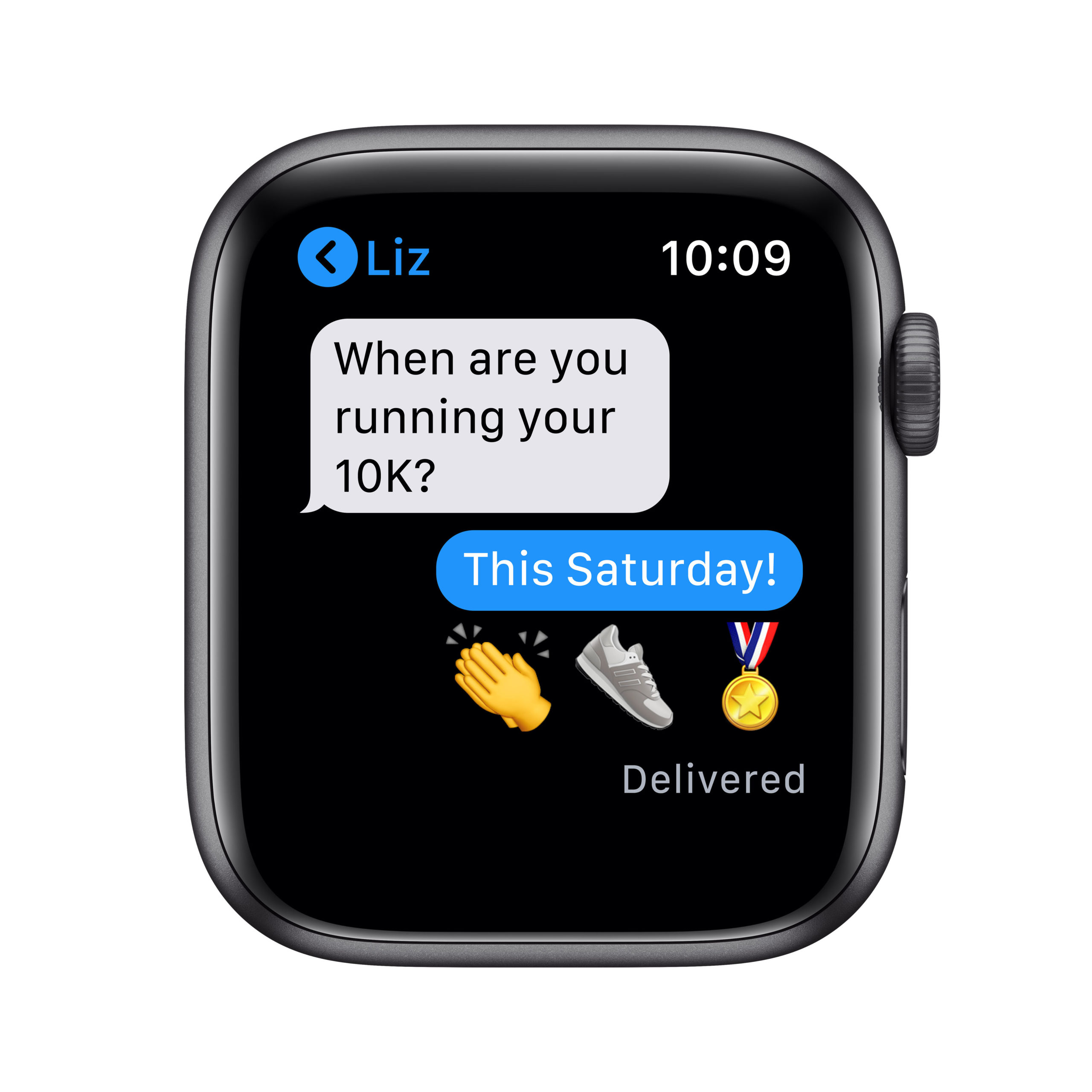 apple watch space gray aluminum case with black sport band 44mm