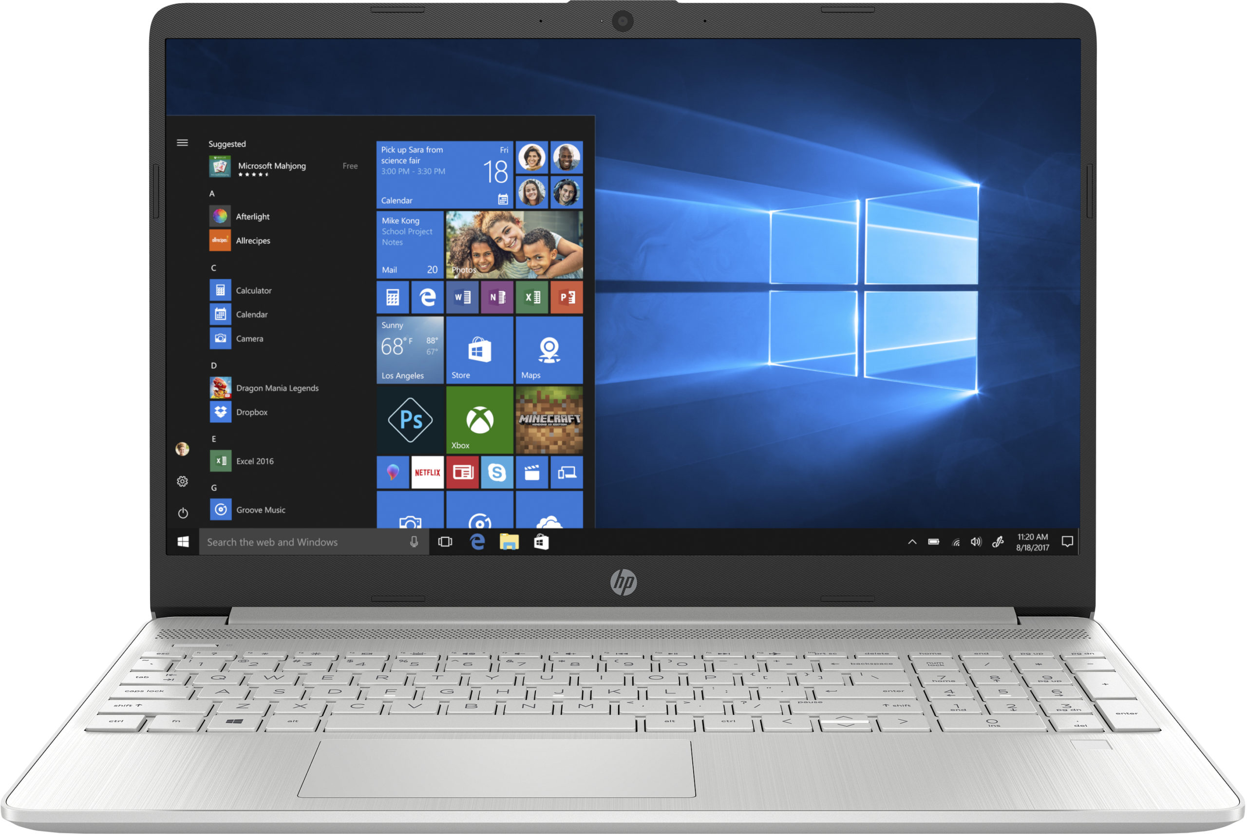 HP 15-DY1091 Core™ i3-1005G1 1.2GHz 256GB SSD 8GB 15.6" (1366x768) BT WIN10 Webcam NATURAL SILVER