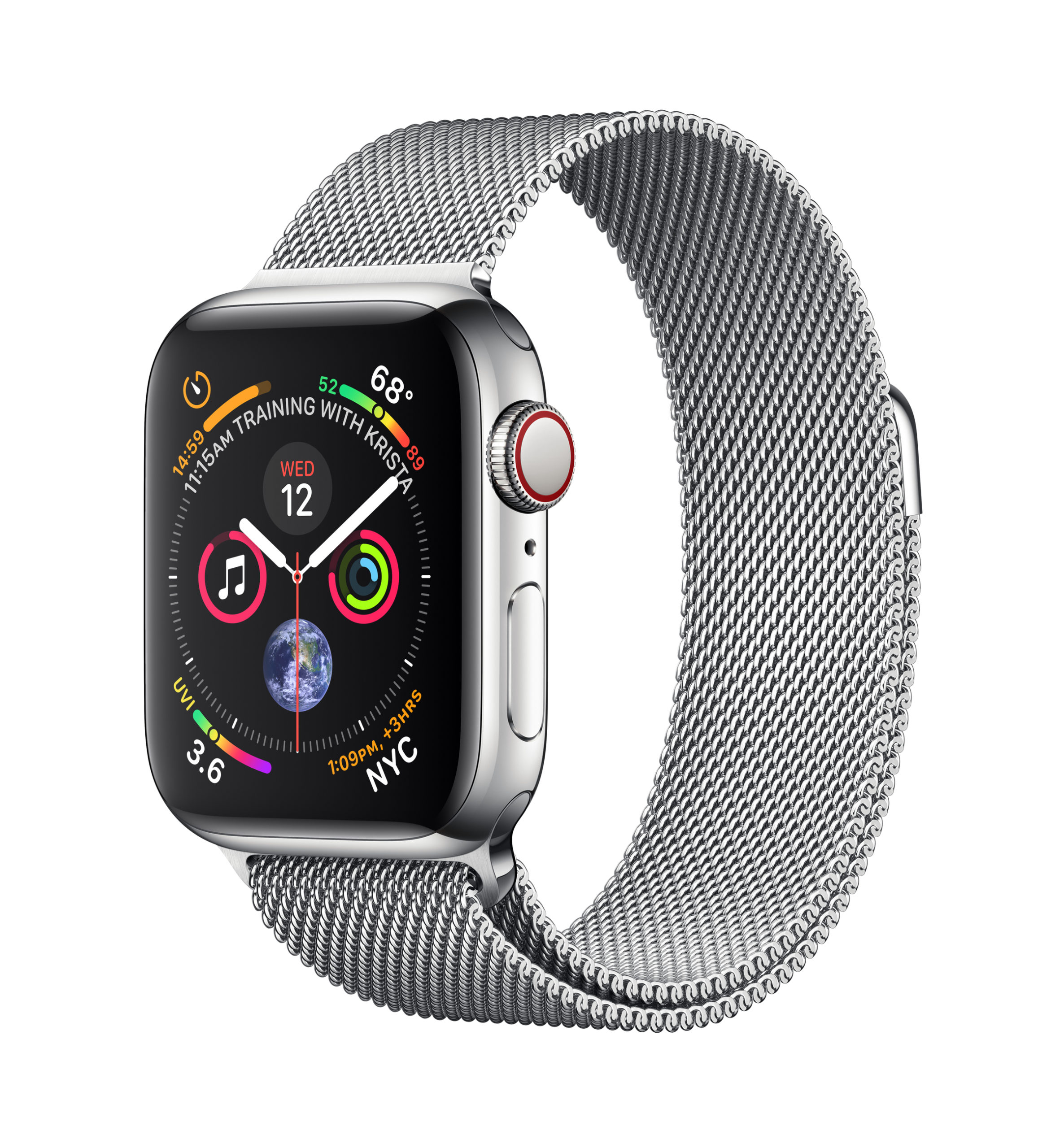 MTUM2LL/A - $347 - Apple Watch Series 4 GPS + Cellular 40mm Stainless Steel, Milanese Loop