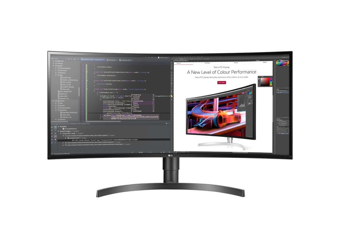 LG Electronics 34BL85C-B Curved 34" UW-QHD (3440x1440) 5ms 300 cd/m² HDMI DP USB3.0 USB2.0 IPS Adjustable Stand Monitor BLACK