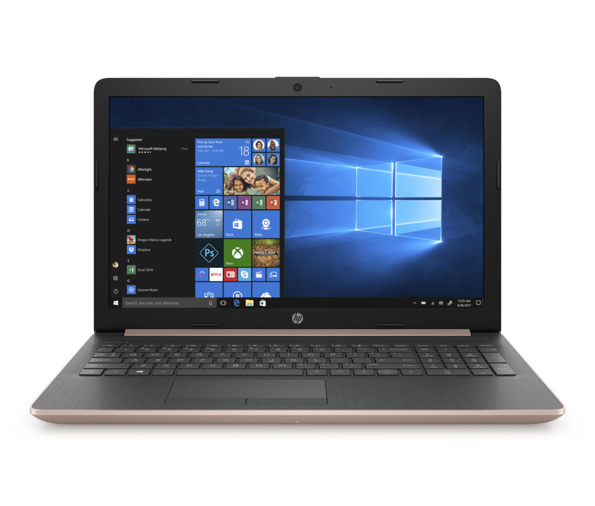 HP 15-DB1002 Notebook AMD Ryzen 5-3500U 2.1GHz 1TB HDD 8GB 15.6"(1366x768) BT WIN10 Webcam ROSE GOLD - Image 4