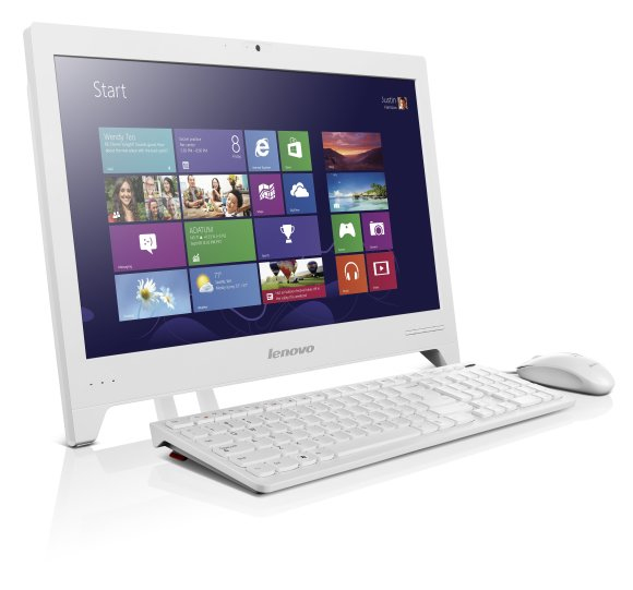 Lenovo C240 ALL-IN-ONE Celeron® Dual-Core 847 1.1GHz 500GB 4GB 18.5in (1366x768) DVD-RW WIN8.1 Webcam WHITE Keyboard Mouse