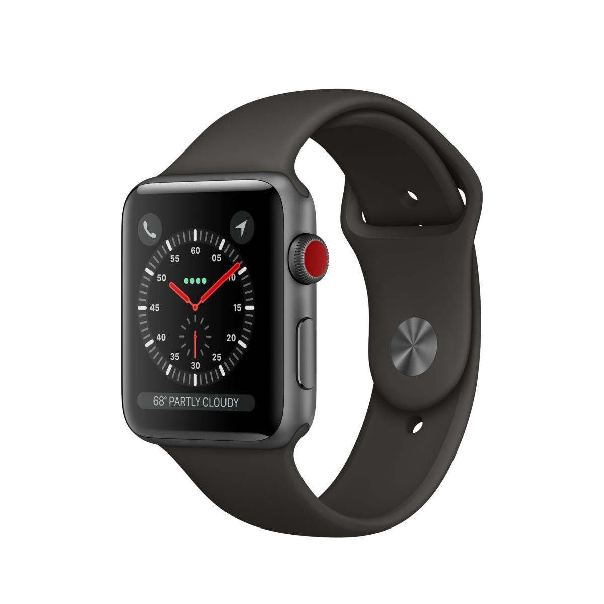 Apple Watch Series 3 GPS + Cellular 42mm Space Gray Aluminum Case with Gray Sport Band