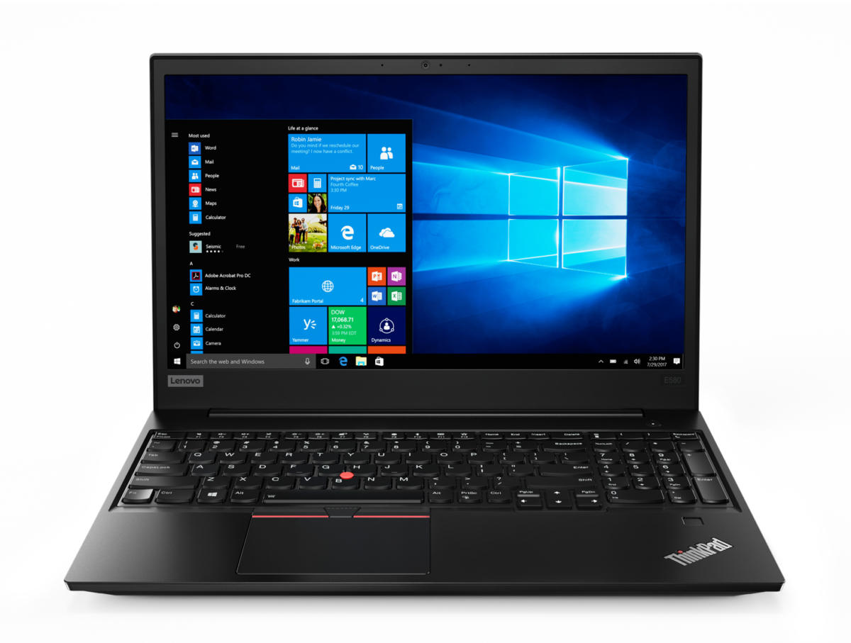 Lenovo ThinkPad E580 Core™ i5-7200U 2.5GHz 500GB 4GB 15.6" (1366x768) BT WIN10 Pro Webcam BLACK FP Reader