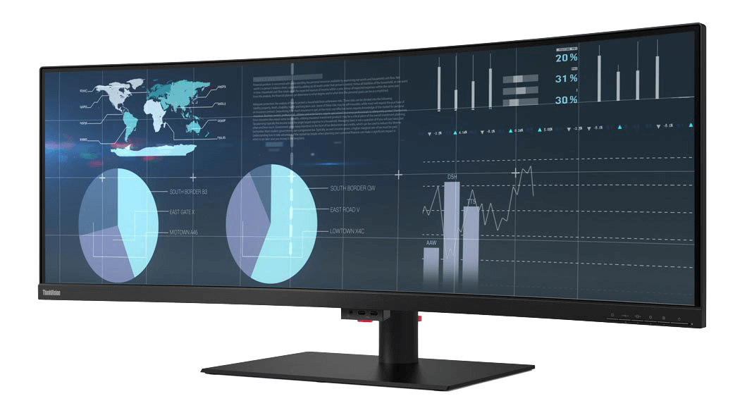 Lenovo ThinkVision P44w-10 43.4" DFHD+ (3840x1200) CURVED WLED LCD Monitor RAVEN BLACK - Image 5