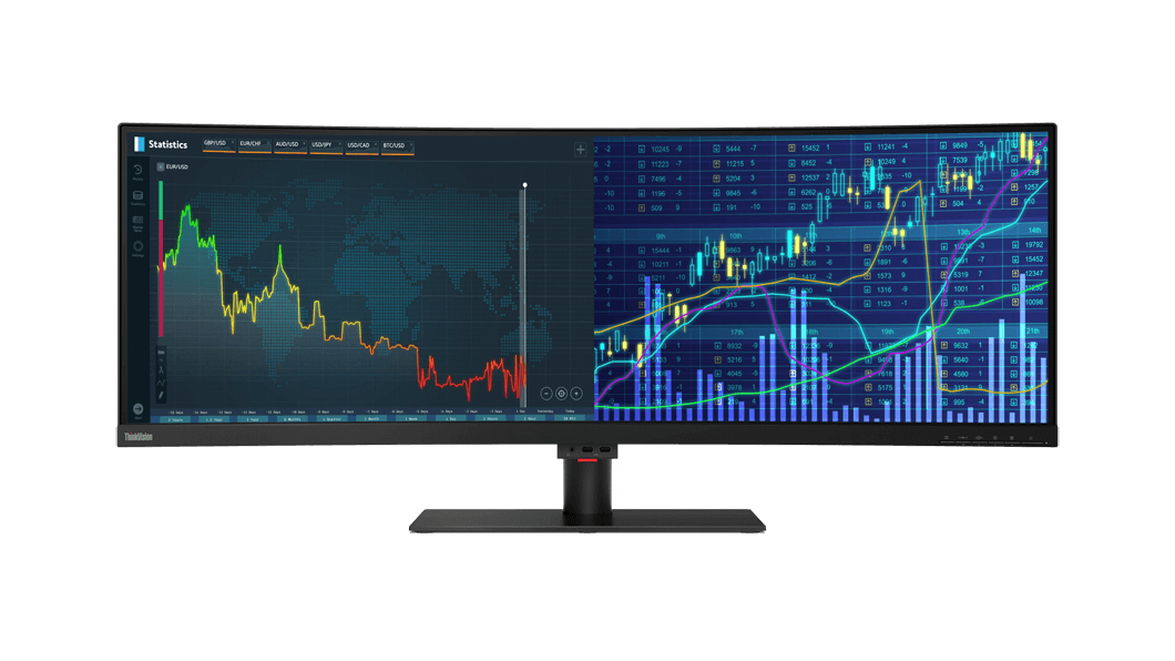 Lenovo ThinkVision P44w-10 43.4" DFHD+ (3840x1200) CURVED WLED LCD Monitor RAVEN BLACK