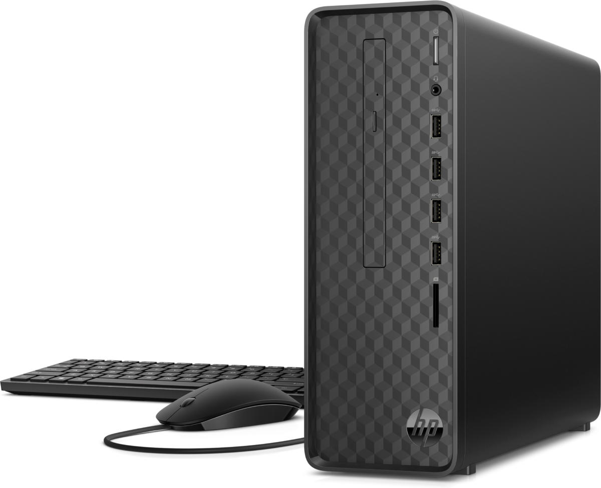 HP Slimline S01-PF1048XT MT Core™ i5-10400 2.9GHz 1TB 16GB DVD-RW BT WIN10 BLACK Keyboard Mouse - Image 2