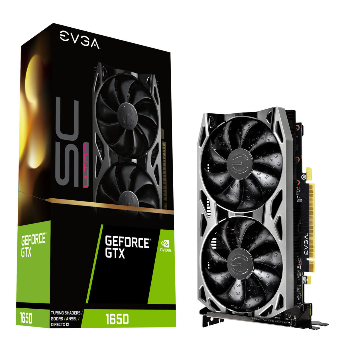 EVGA GeForce GTX 1650 SC ULTRA GDDR6 GAMING GPU-04G-P4-1257-KR- 843368065607