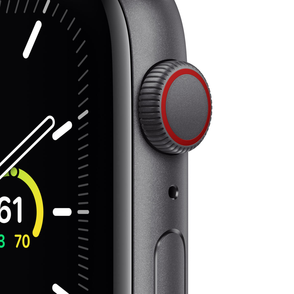 Apple Watch SE (GPS + Cellular) 44mm Space Gray Aluminum Case with Black Sport Band - Space Gray - Image 2