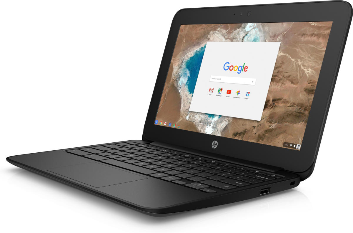 HP Chromebook 11 G5 (1FX82UT#ABA) Celeron® N3060 2.48GHz 16GB eMMC 4GB 11.6" (1366x768) BT Chrome OS Webcam BLACK 2.71 lbs. - Image 2