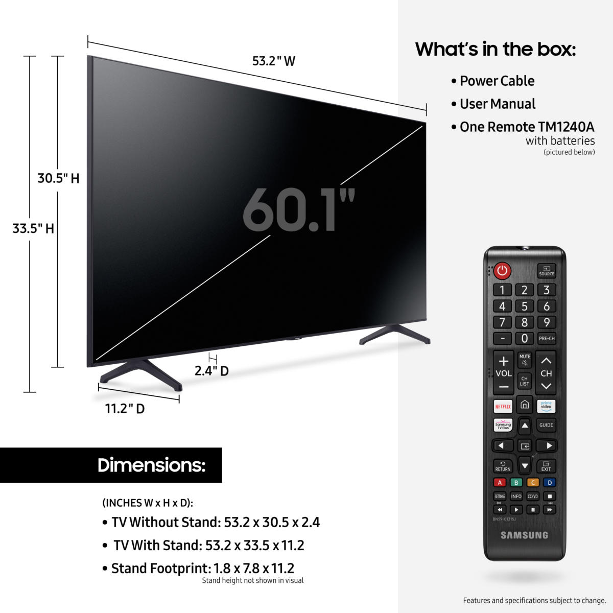 SAMSUNG 60” Class TU7000 LED 4K UHD Smart Tizen TV - Image 5