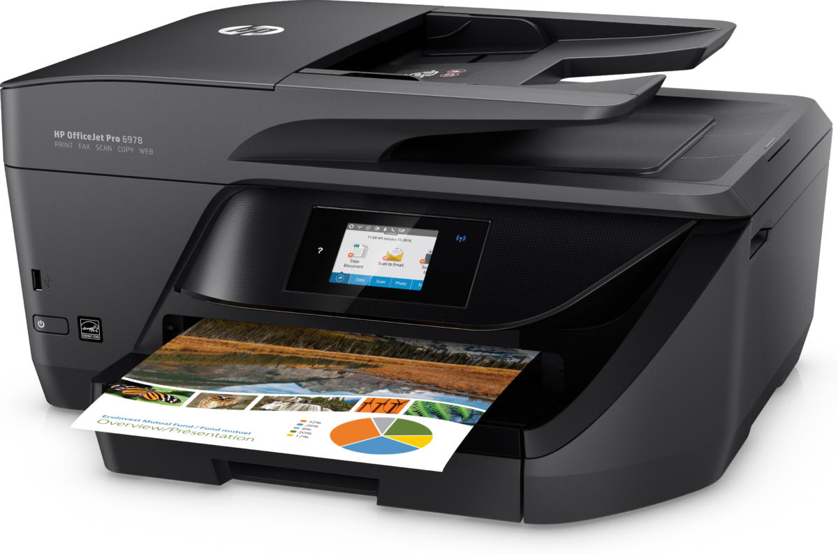 HP OfficeJet Pro 6978 Wireless Color Thermal Inkjet Printer BLACK : 1200x600 DPI, 20 PPM, 225/ADF-35-Sheet, Duplexing, Ethernet, USB 2.0 - Image 2