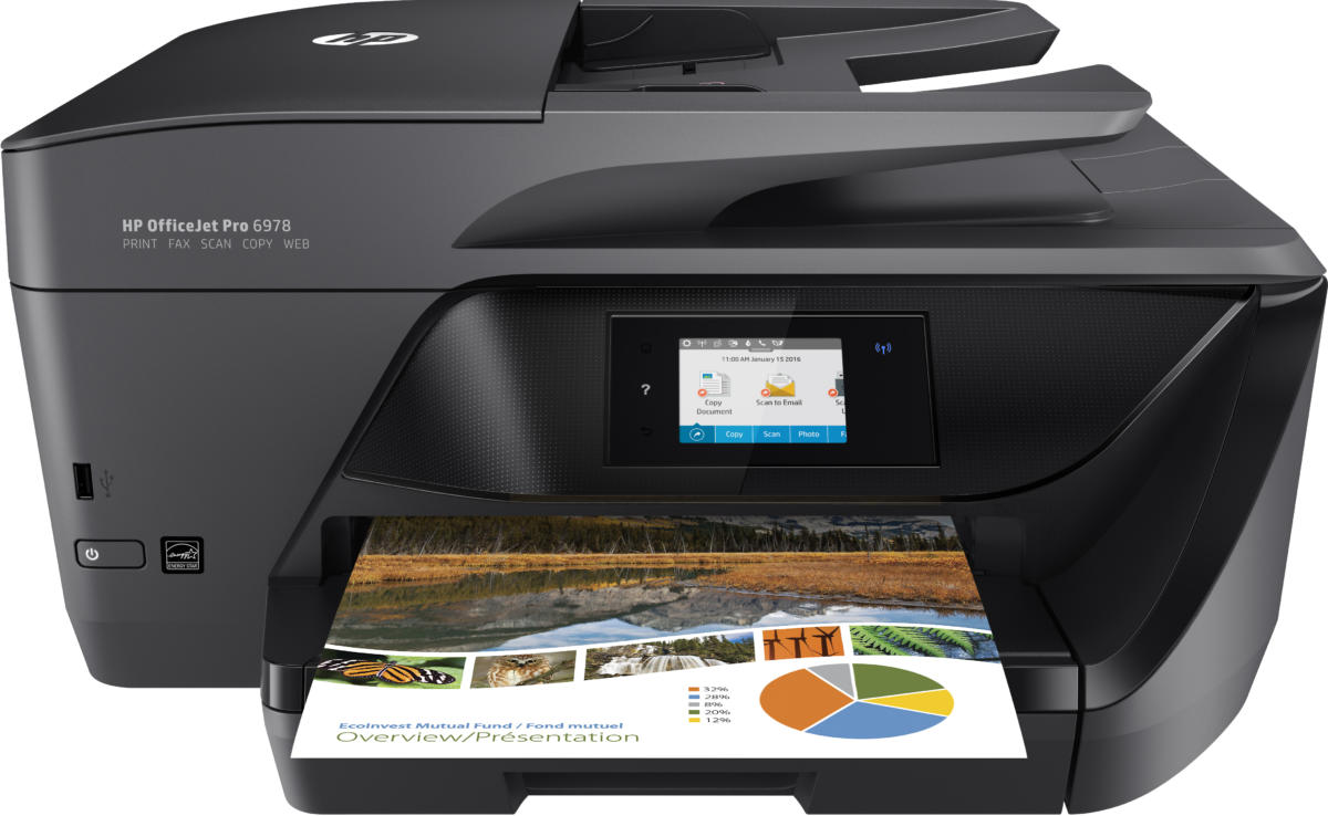 HP OfficeJet Pro 6978 Wireless Color Thermal Inkjet Printer BLACK : 1200x600 DPI, 20 PPM, 225/ADF-35-Sheet, Duplexing, Ethernet, USB 2.0 - Image 6