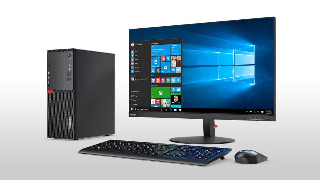 Lenovo ThinkCentre M710t Tower Core™ i5-7400 256GB SSD 8GB DVD-RW WIN10 Pro BLACK - Image 2