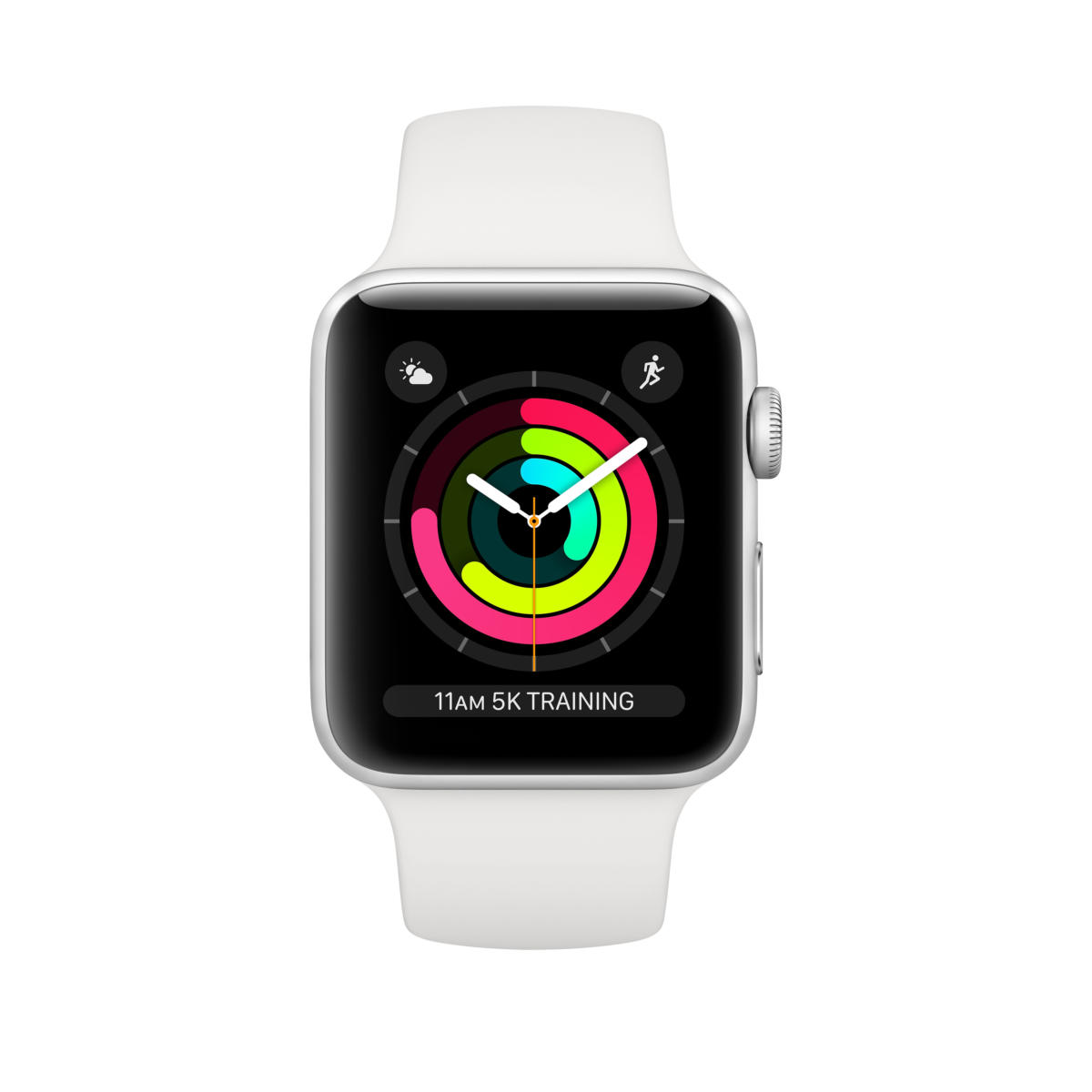 Apple Watch Series 3 (GPS Only) 38mm SILVER Aluminum Case with White Sport Band - Image 2