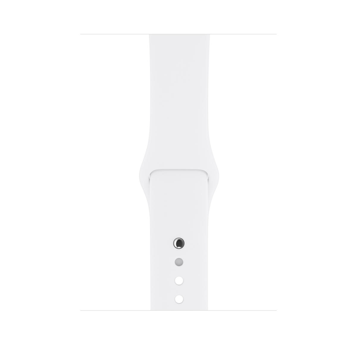 Apple Watch Series 3 (GPS Only) 38mm SILVER Aluminum Case with White Sport Band - Image 3
