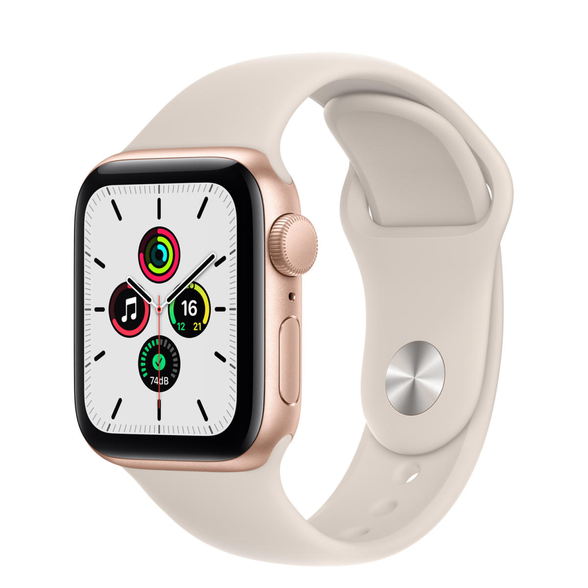 MKQ03LL/A - $266 - Apple Watch SE (GPS, 40mm) - Gold Aluminum Case with  Starlight Sport Band - Regular