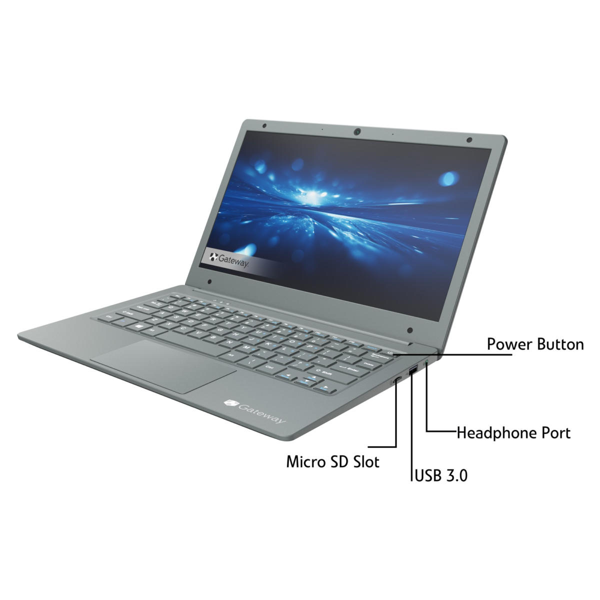 Gateway GWTN116 Celeron® Dual-Core N4020 64GB eMMC 4GB 11.6" (1366x768) WIN10 S CHARCOAL BLACK - Image 7