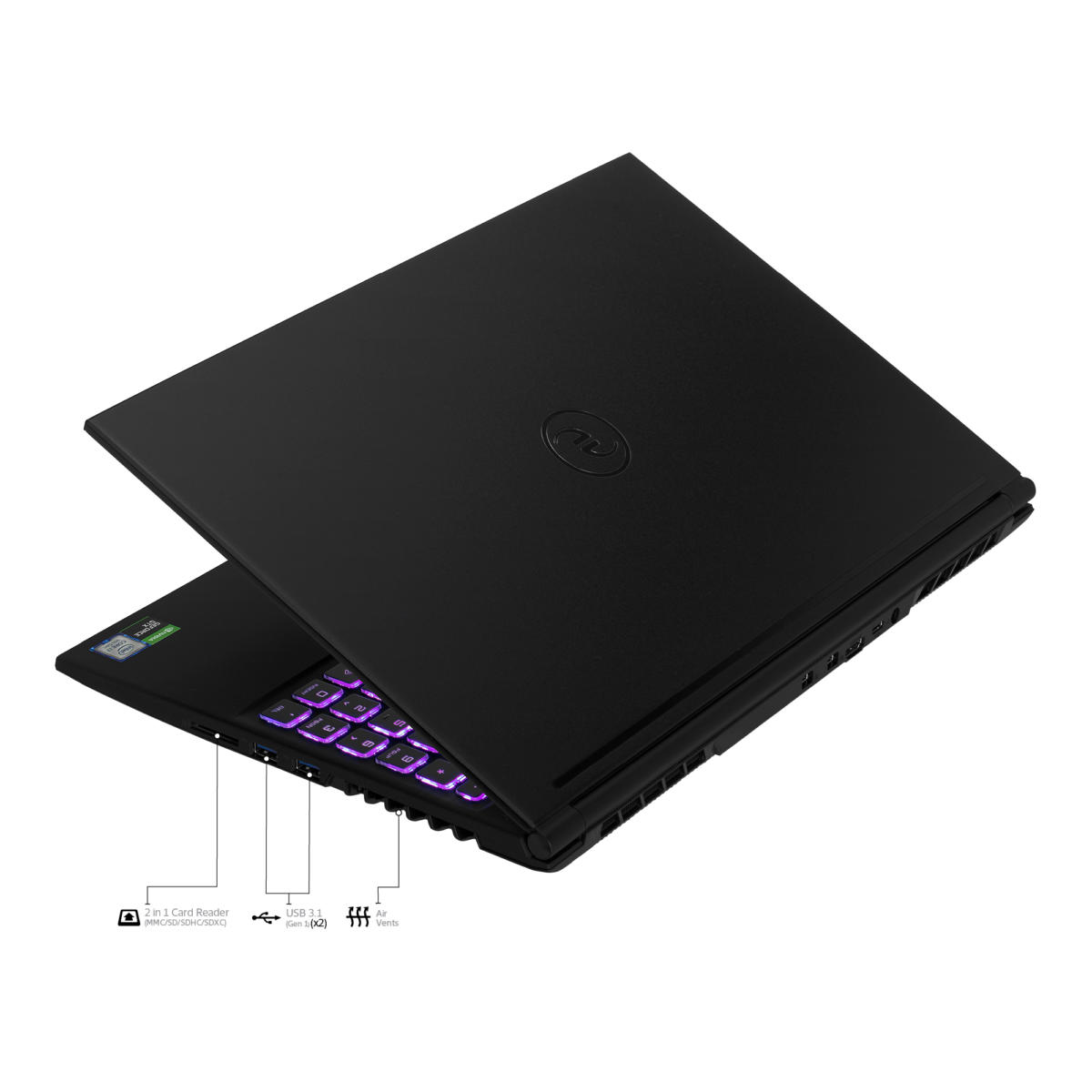 EVOO GAMING Core™ i7-9750H 512GB SSD 16GB 15.6" (1920x1080) 144Hz WIN10 NVIDIA® GTX 1660Ti 6144MB BLACK Backlit Keyboard - Image 5