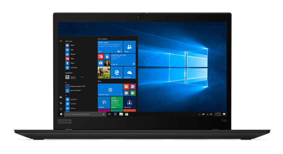 Lenovo ThinkPad T14s Core™ i7-10510U 256GB SSD 16GB 14" (1920x1080) WIN10 Pro BLACK Backlit Keyboard FP Reader