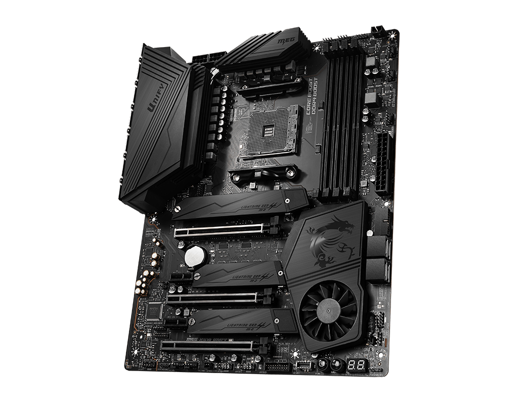 MSI MEG X570 UNIFY WIFI FCLGA1200 ATX Motherboard : 1 x DDR4 Slot, 1 x PCIe 3.0 x16 Slot, 2 x PCIe x1 Slots, 1 x PCIe x16 Slot, 4 x SATA III Slots 7.1-Channel Audio - Image 4