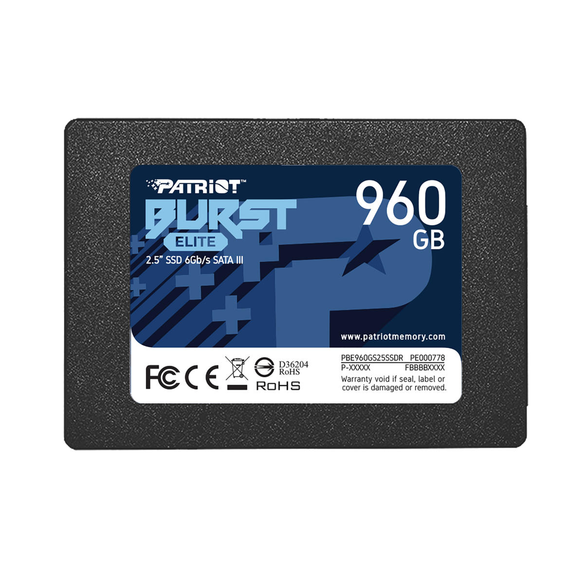 Patriot Memory PBE960GS25SSDR 2.5" 960GB SATA III Solid State Drive (SSD) GREY