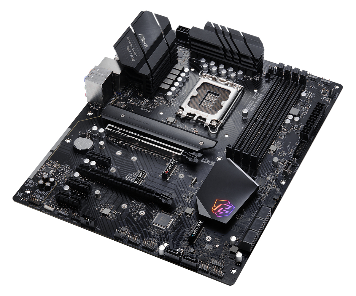 ASRock Z690 PG Riptide WIFI FCLGA1200 ATX Motherboard : 1 x DDR4 Slot, 2 x PCIe 3.0 x16 Slots, 1 x PCIe x1 Slot, 2 x PCIe x16 Slots, 1 x M.2 Slot, 8 x SATA III Slots 7.1-Channel Audio - Image 5
