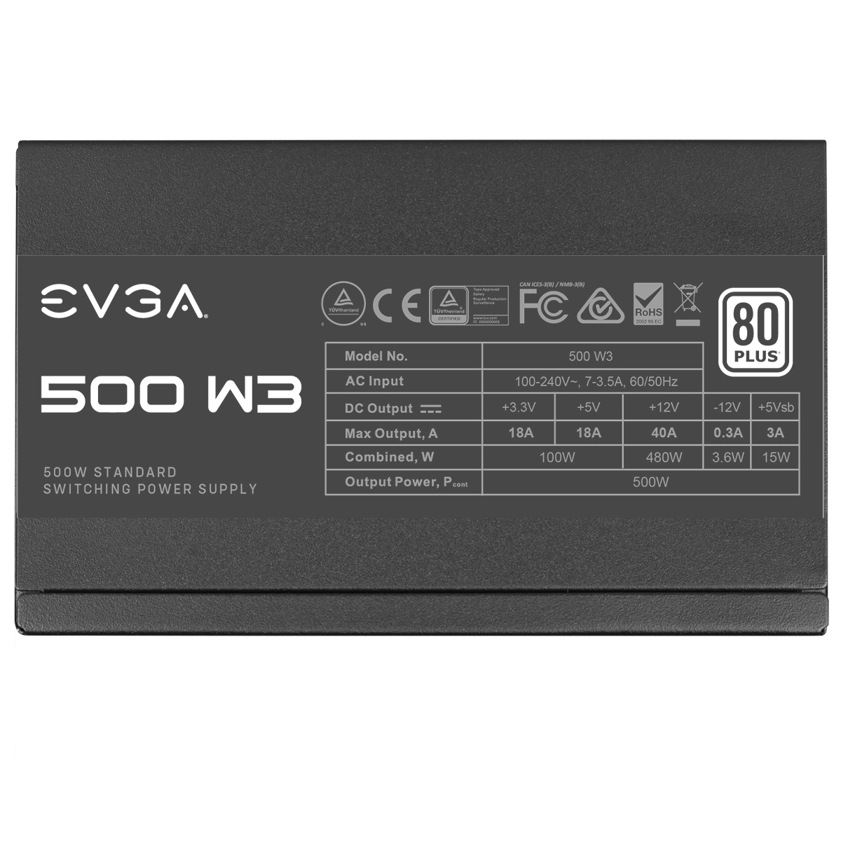 EVGA 500 W3, 80+ WHITE 500W, 3 Year Warranty, Power Supply - Image 6