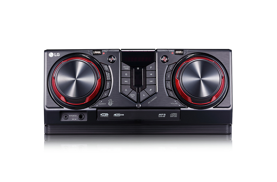 LG XBOOM CJ45 720W Mini Audio System BLACK : 7" Subwoofer, Karaoke Star, Bluetooth, Includes Remote, 110~220V 50/60Hz