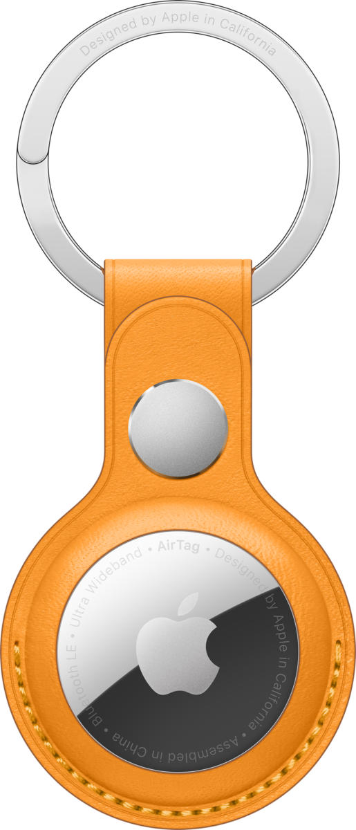 Apple AirTag Leather Key Ring - California Poppy