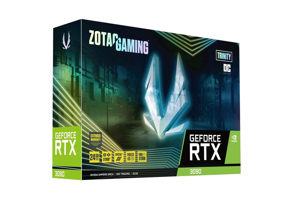 Zotac GeForce RTX 3090 Trinity OC GAMING 24GB 384 Bit GDDRX PCI Express 4.0 x16 Graphics Card : IceStorm 2.0 Advanced Cooling, SPECTRA 2.0 RGB Lighting, Metal Frontplate, RGB LED Backplate, 3 x DP 1.4a, 1 x HDMI 2.1 - Image 7
