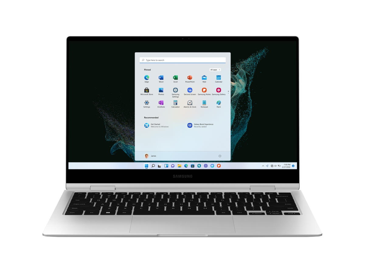 Samsung Galaxy Book2 Pro 360 2-IN-1 CONVERTIBLE Core™ i7-1260P 512GB SSD 16GB 13.3" (1920x1080) TOUCHSCREEN AMOLED WIN11 SILVR Backlit Keyboard FP Reader