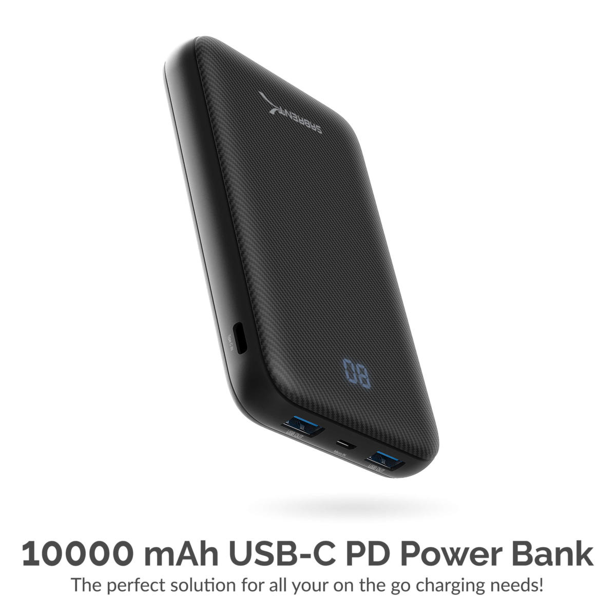 Sabrent 10000 mAh USB C 18W PD Power Bank Portable Charger with Quick Charge 3.0 USB (PB-Y10B) - Image 2