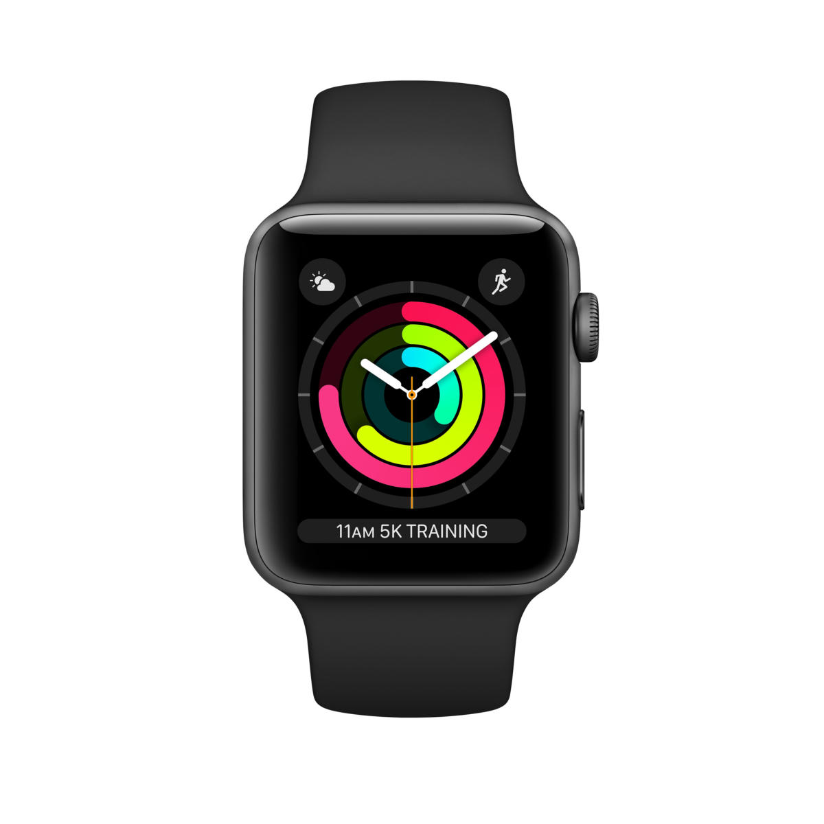 Apple Watch Series 3 (GPS) 38mm SPACE GRAY Aluminum BLACK Sport Band CANADIAN SPEC - Image 2
