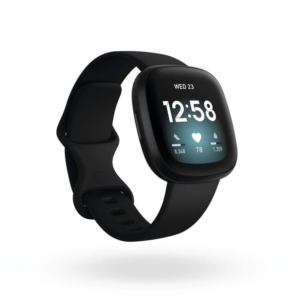 Fitbit Versa 3 Health & Fitness 40mm (GPS) Smartwatch BLACK : BT / NFC / WiFi, AMOLED Touch Display, Water Resistant, Android / iOS Compatible