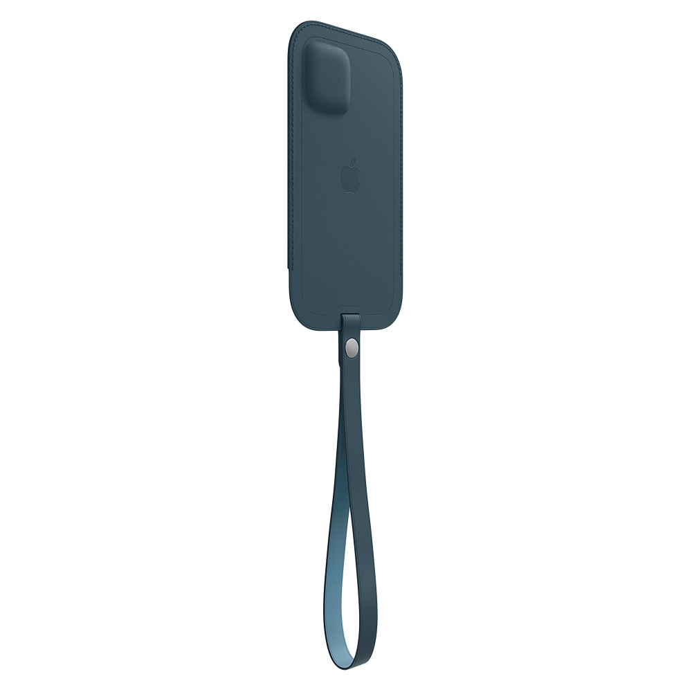 apple iphone 12 and 12 pro leather sleeve with magsafe baltic blue
