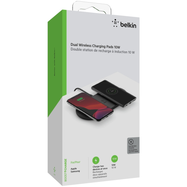 BELKIN Wireless 10W Dual Charging Pad - Black Brazil region plug - Image 7