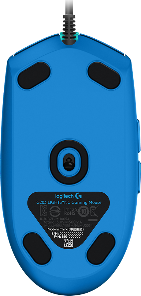 Logitech G203 Lightsync GAMING Mouse BLUE : RGB Lighting, 200-8000 dpi Laser Sensor, Six Programmable Buttons, 1000Hz Ultrapolling, 1ms Response Time, - Image 5