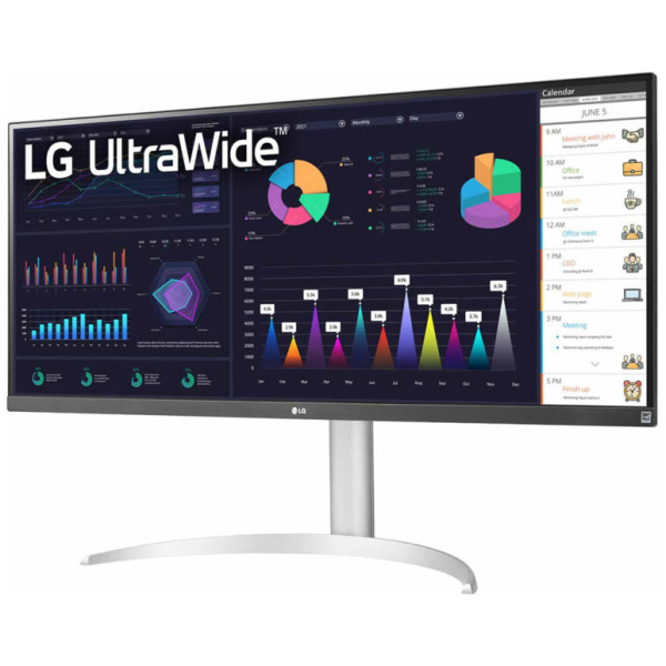 LG 34WQ650 34" ULTRAWIDE Monitor 34" (2560x1080) 100Hz IPS 5ms (GtG) 400 cd/m² HDR10 AMD FreeSync 1000:1 1xHDMI 1xDP 1xUSB-C 100-240V, 50/60Hz 21:9 Tilt Adjustments WHITE - Image 2
