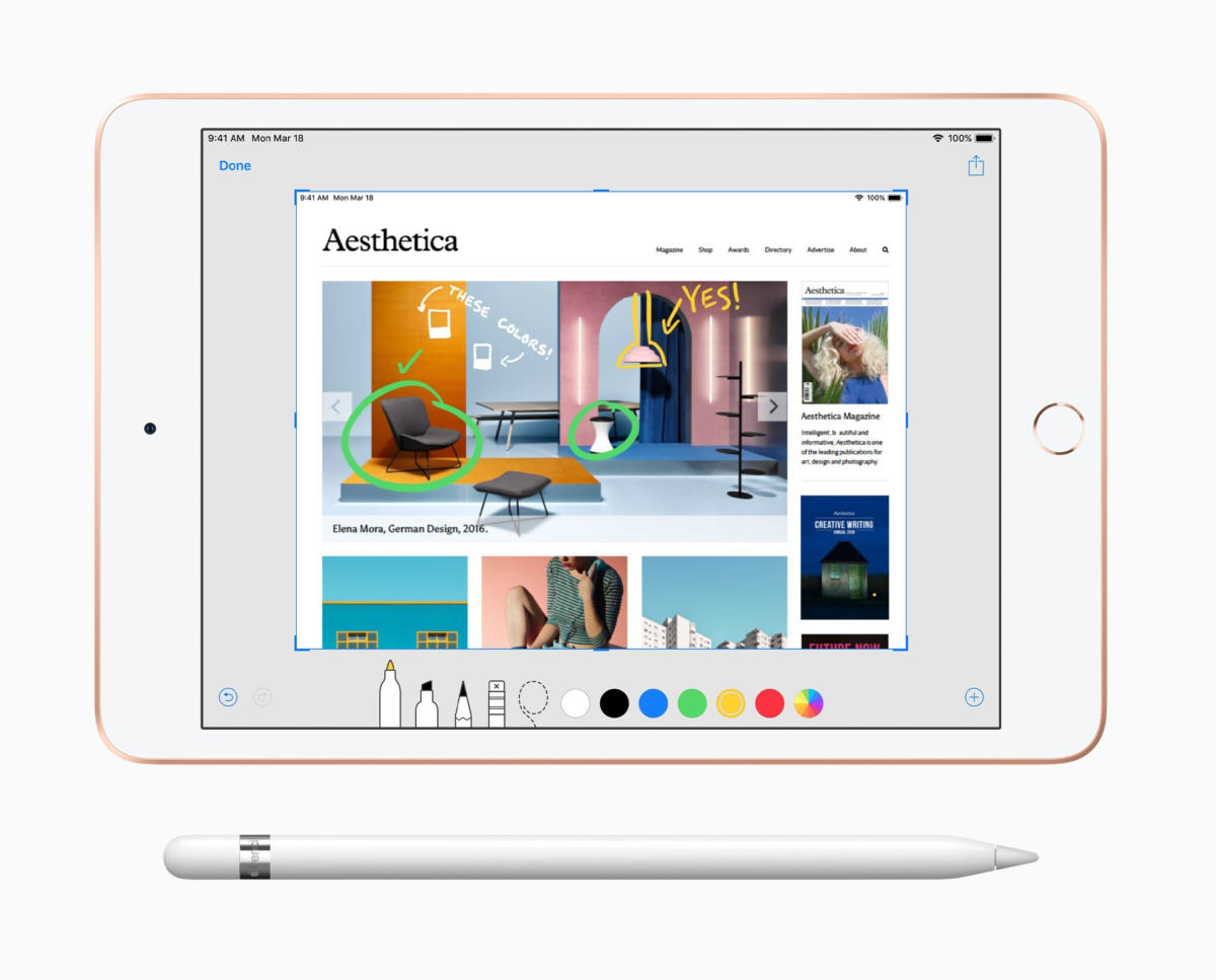 Apple iPad Mini 5th Gen 64GB 7.9" (2048x1536) TOUCHSCREEN RETINA BT WiFi Only iOS 12.1 2 Cameras Touch ID GOLD - Image 2