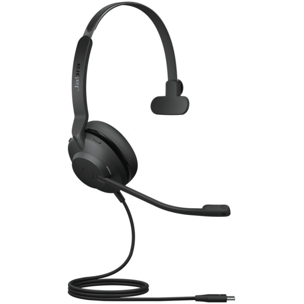Jabra Evolve2 30 UC Mono Headset BLACK : On-Ear, Microphone Boom, USB-C, Optimized for UC, 5 Ft Cable Length