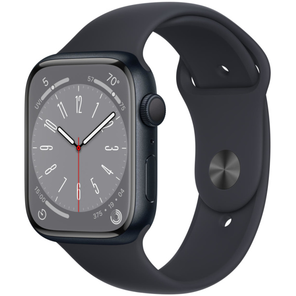 Apple Watch Series 8 (GPS) 45mm MIDNIGHT Aluminum Case with MIDNIGHT Sport Band S/M